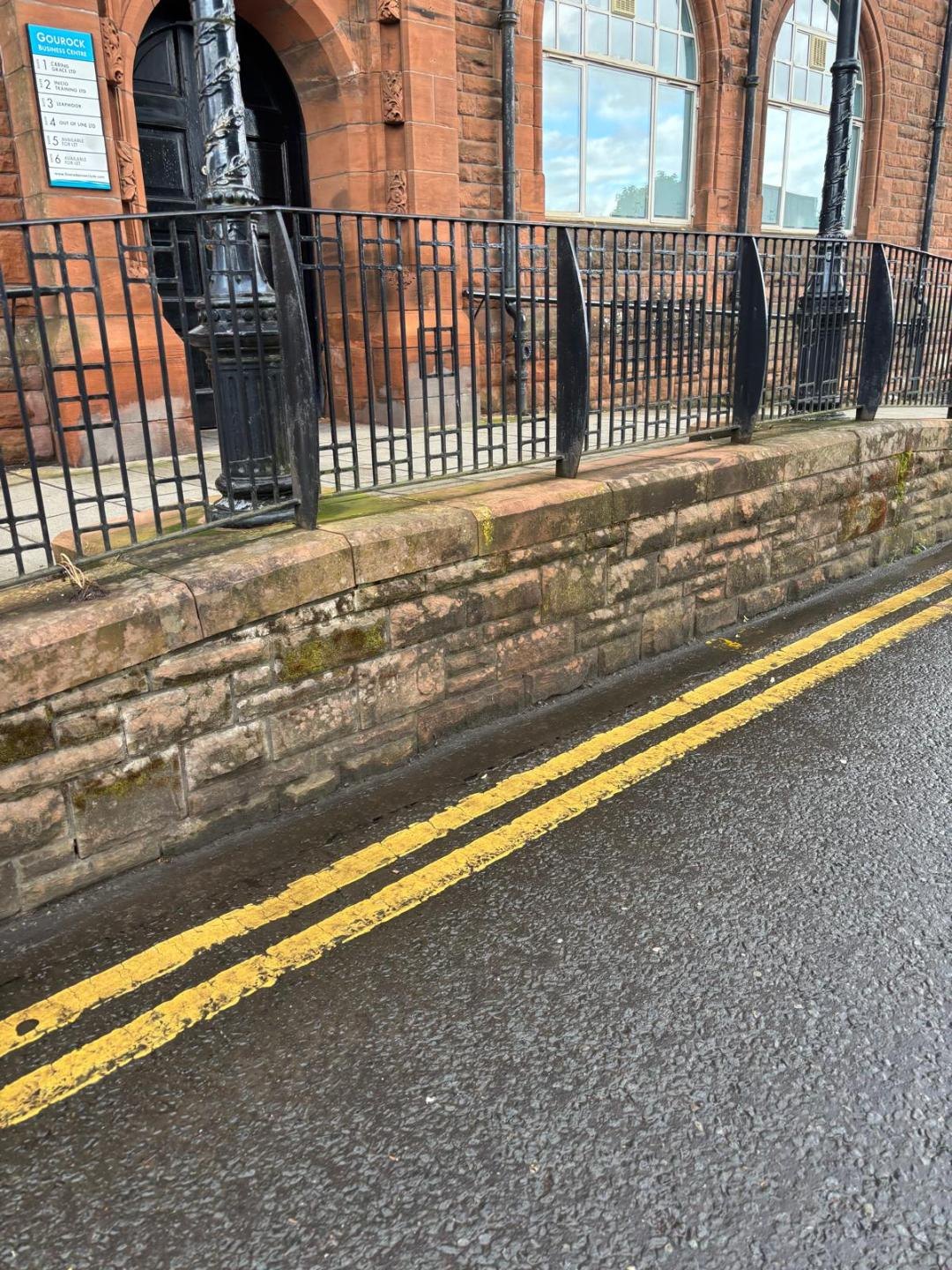 Before sandstone cleaning